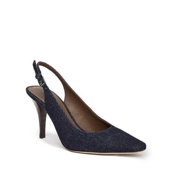 PAIGE Kaela Slingback Square Toe Pump in Denim Size 7 - Picture 10 of 10